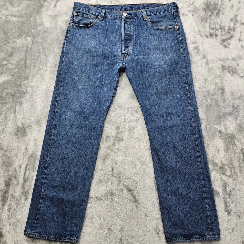 Vintage Levi's 501 Jeans Mens W40 L30.5* Blue Distressed Button Fly Straight Leg
